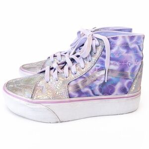Vans Sk8-Hi Tapered Holographic Purple
Butterfly Platform Skate Sneakers SZ 8.5